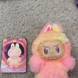 Pink and Yellow Plush Toy with Card